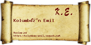 Kolumbán Emil névjegykártya
